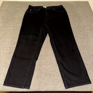 L.L. Bean Jeans Men 36x32 Black Denim Dark Wash Pockets Straight Leg Classic Fit